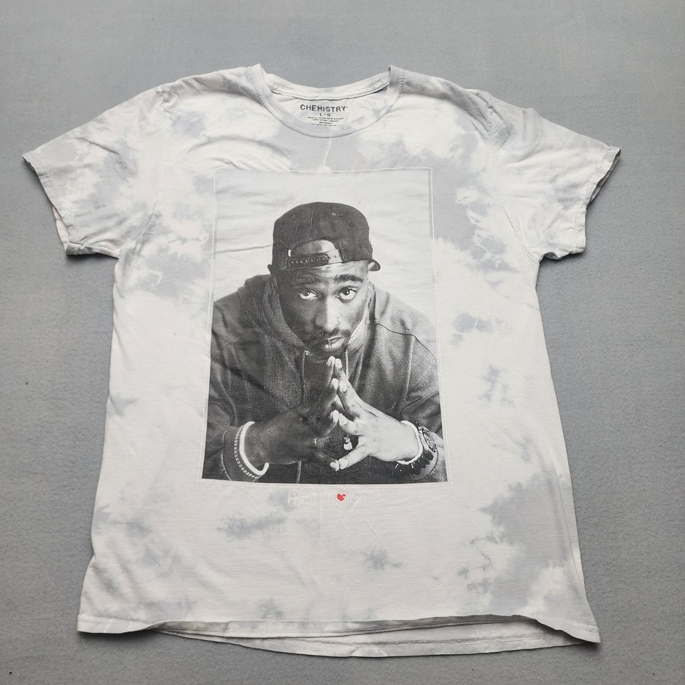 Poetic Justice Tupac Shakur Mens Size Large Blue White Tie Dye Shirt